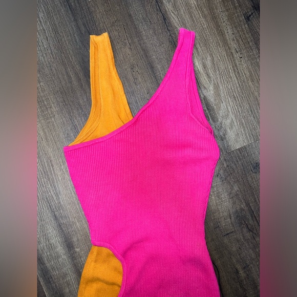 Milk It Orange & Pink Mini Sweater Dress - Picture 5 of 8